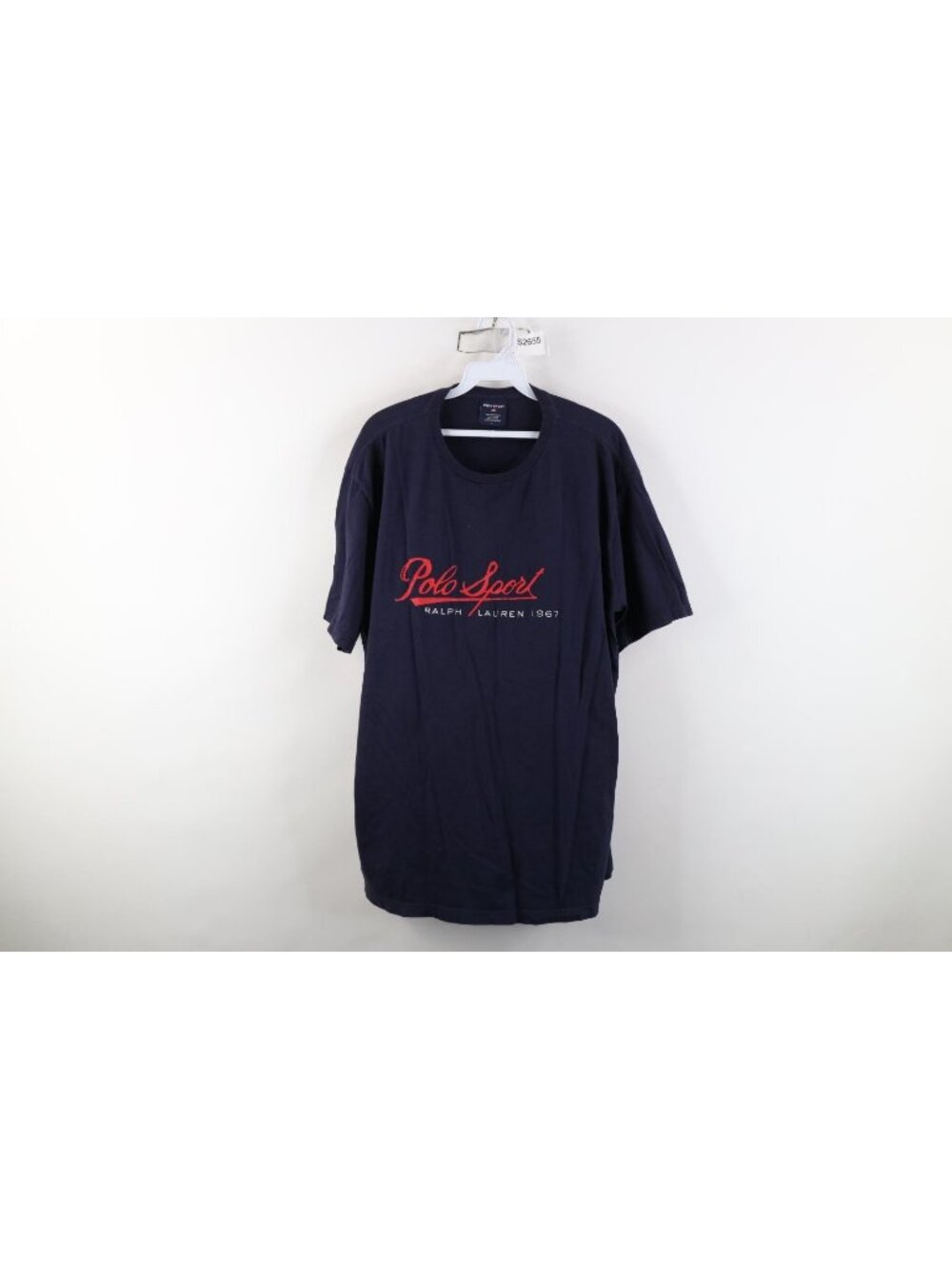 Vtg 90s Polo Sport Ralph Lauren Mens Large Faded Spell Out Script T-Shirt Blue